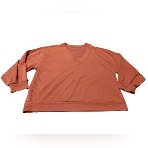 Women’s 1X Athleta Orange Willow V-Neck Long-Sleeved Sweatshirt